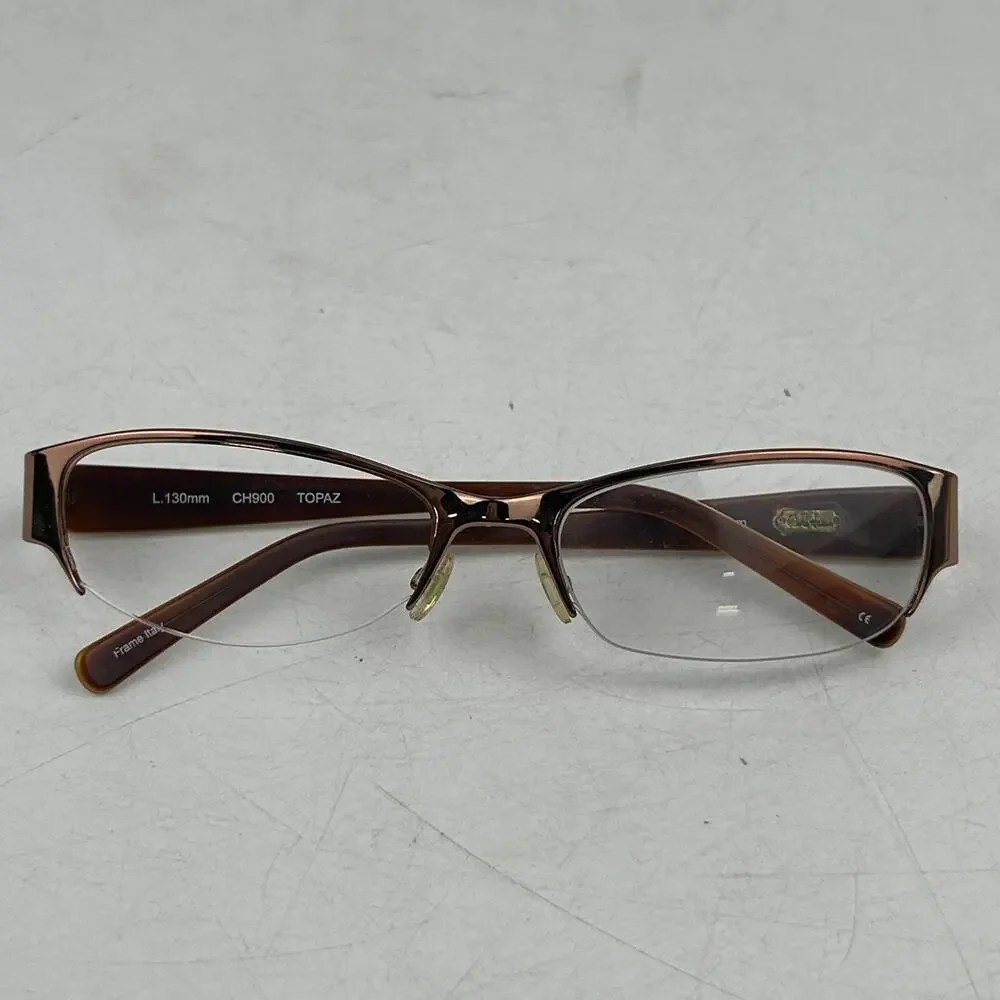 Cole Haan Ch900 Eyeglasses Topaz‎ Unisex Adult Brown Metal Half Rim 53-17-130mm